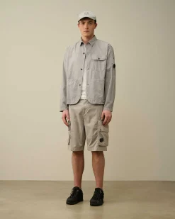 C.P. Company Cotton Popeline Workwear Shirt Drizzle Grey Store