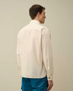 C.P. Company Cotton Rip-Stop Pocket Shirt Pistachio Shell-Beige Cheap