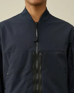 C.P. Company C.P. Shell-R Bomber Jacket Total Eclipse-Blue Hot