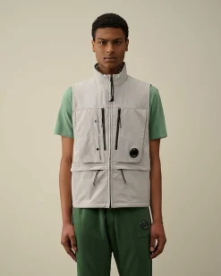 C.P. Company C.P. Shell-R Utility Vest Drizzle Grey Clearance