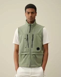 C.P. Company C.P. Shell-R Utility Vest Agave Green New