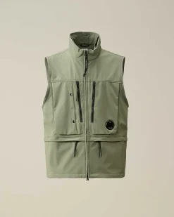 C.P. Company C.P. Shell-R Utility Vest Agave Green New