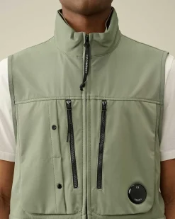 C.P. Company C.P. Shell-R Utility Vest Agave Green New