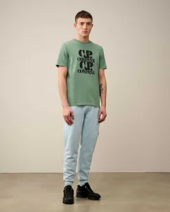 C.P. Company Diagonal Raised Fleece Cargo Sweatpants Starlight Blue Flash Sale
