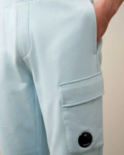 C.P. Company Diagonal Raised Fleece Cargo Sweatpants Starlight Blue Flash Sale