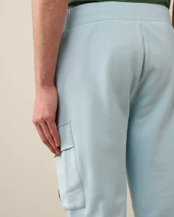 C.P. Company Diagonal Raised Fleece Cargo Sweatpants Starlight Blue Flash Sale