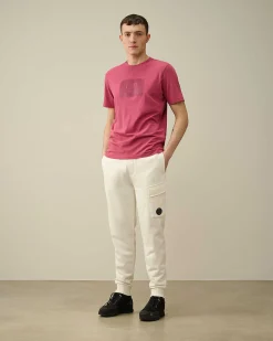 C.P. Company Diagonal Raised Fleece Cargo Sweatpants Gauze White Best