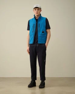 C.P. Company Diagonal Raised Fleece Cargo Sweatpants Total Eclipse-Blue Best Sale