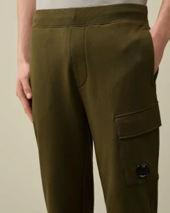 C.P. Company Diagonal Raised Fleece Cargo Sweatpants Ivy Green Shop