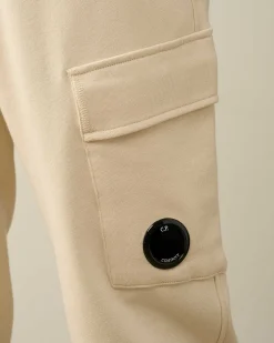 C.P. Company Diagonal Raised Fleece Cargo Sweatpants Pistachio Shell-Beige Store