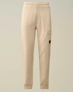 C.P. Company Diagonal Raised Fleece Cargo Sweatpants Pistachio Shell-Beige Store