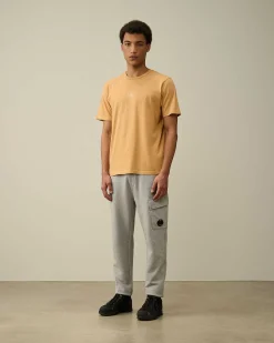 C.P. Company Diagonal Raised Fleece Cargo Sweatpants Grey Melange Clearance