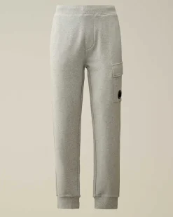 C.P. Company Diagonal Raised Fleece Cargo Sweatpants Grey Melange Clearance