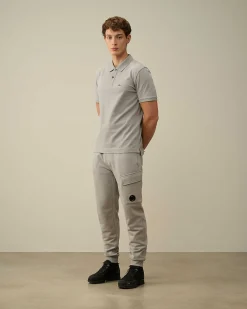 C.P. Company Diagonal Raised Fleece Cargo Sweatpants Drizzle Grey Store