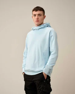C.P. Company Diagonal Raised Fleece Goggle Hoodie Starlight Blue Best