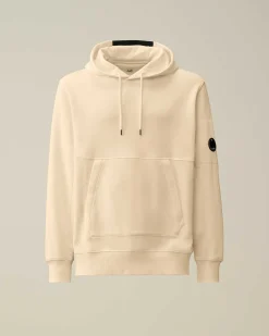 C.P. Company Diagonal Raised Fleece Hoodie Pistachio Shell-Beige New