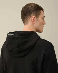 C.P. Company Diagonal Raised Fleece Hoodie Black Cheap