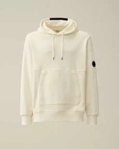 C.P. Company Diagonal Raised Fleece Hoodie Gauze White Outlet