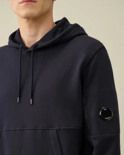 C.P. Company Diagonal Raised Fleece Hoodie Total Eclipse-Blue Online