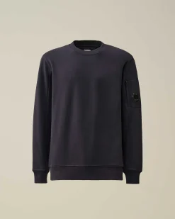 C.P. Company Diagonal Raised Fleece Sweatshirt Total Eclipse-Blue Online
