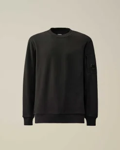 C.P. Company Diagonal Raised Fleece Sweatshirt Black Discount