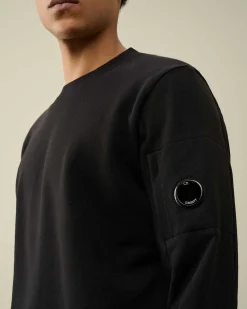 C.P. Company Diagonal Raised Fleece Sweatshirt Black Discount