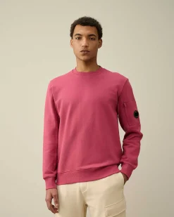C.P. Company Diagonal Raised Fleece Sweatshirt Red Bud Cheap