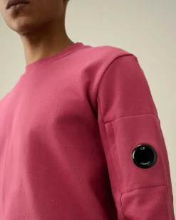 C.P. Company Diagonal Raised Fleece Sweatshirt Red Bud Cheap