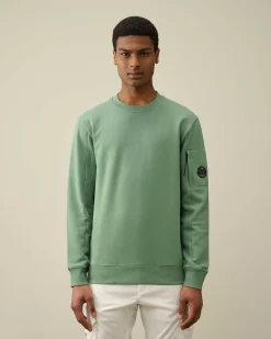 C.P. Company Diagonal Raised Fleece Sweatshirt Green Bay Best Sale