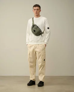 C.P. Company Diagonal Raised Fleece Sweatshirt Gauze White Outlet