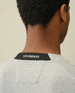 C.P. Company Diagonal Raised Fleece Sweatshirt Grey Melange Shop