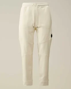 C.P. Company Diagonal Raised Fleece Sweatpants Gauze White Cheap