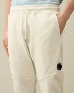 C.P. Company Diagonal Raised Fleece Sweatpants Gauze White Cheap