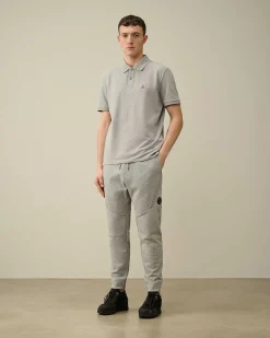 C.P. Company Diagonal Raised Fleece Sweatpants Grey Melange Best Sale