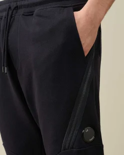 C.P. Company Diagonal Raised Fleece Sweatpants Total Eclipse-Blue Best
