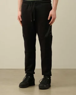 C.P. Company Diagonal Raised Fleece Sweatpants Black New