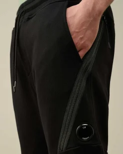 C.P. Company Diagonal Raised Fleece Sweatpants Black New