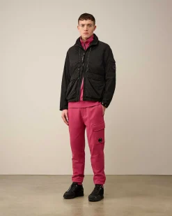 C.P. Company Diagonal Raised Fleece Zipped Sweatshirt Red Bud Online