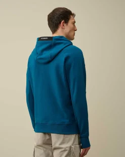 C.P. Company Diagonal Raised Fleece Zipped Hoodie Ink Blue Sale