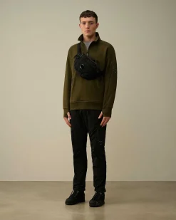 C.P. Company Diagonal Raised Fleece Zipped Sweatshirt Ivy Green Best Sale