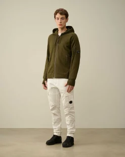 C.P. Company Diagonal Raised Fleece Zipped Hoodie Ivy Green Best Sale