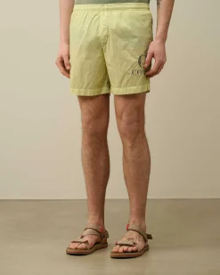 C.P. Company Eco-Chrome R Pocket Swim Shorts White Pear Best