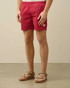 C.P. Company Eco-Chrome R Short Swim Shorts Red Bud Best