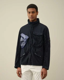 C.P. Company 50 Fili Gum Mixed Jacket Total Eclipse-Blue Best Sale