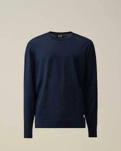 C.P. Company Filo Di Scozia Knit Total Eclipse-Blue Online