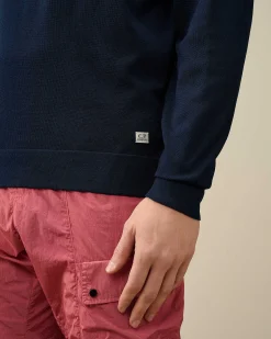 C.P. Company Filo Di Scozia Knit Total Eclipse-Blue Online