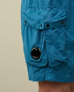C.P. Company Flatt Nylon Cargo Swim Shorts Ink Blue New
