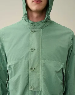 C.P. Company Flatt Nylon Goggle Overshirt Green Bay Hot