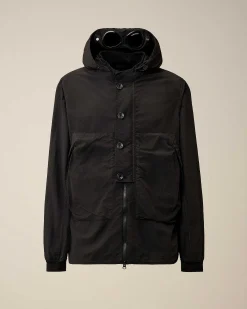 C.P. Company Flatt Nylon Goggle Overshirt Black Store