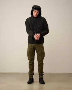 C.P. Company Flatt Nylon Goggle Overshirt Black Store